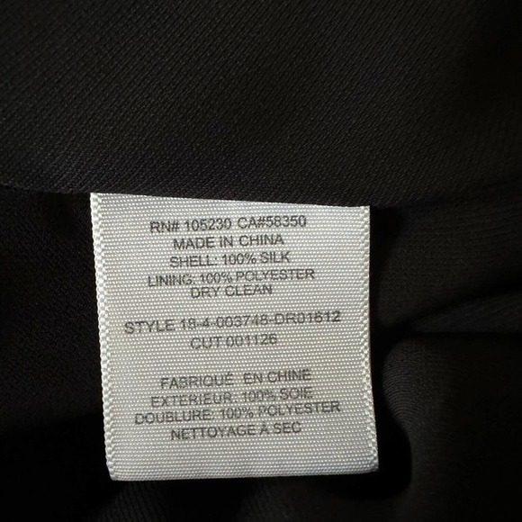 Joie Black 3/4 Sleeve Surplice V Neck Silk Asymmetric Wrap Dress Size Small - Picture 10 of 10